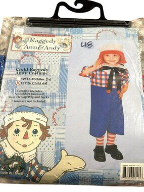 Raggedy Ann & Andy Child Raggedy Andy Costume Size 4-6 New